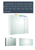 Typenplan Universelle Spiegelschränke